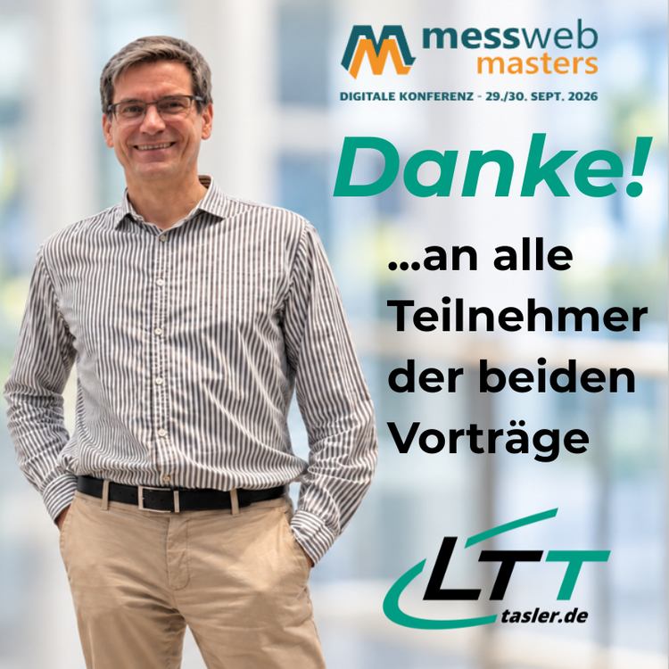 Michael Tasler and the team of LTT appreciates the participation at the online conference messweb masters Michael Tasler and the team of LTT appreciates the participation at the online conference messweb masters